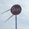 All thats left of my beloved Ships restaurant, a Googie-style landmark: the sign
