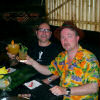 Tiki God Otto and Will at Alameda's great new tiki bar, Forbidden Island 4/06