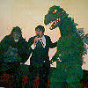 Mr Lobo explains the rules to King Kong (Gorilla X) and Godzilla (Dennis Lancaster)...