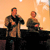 Johnny and Gin Atomic light up the crowd before a screening of Robin and the 7 Hoods