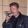 Taking a martini break  before a Lecture on Scopitones at Copia in Napa, 5/31/02