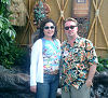 Monica and Will at the Enchanted Tiki Room in Disneyland,
					 4/06